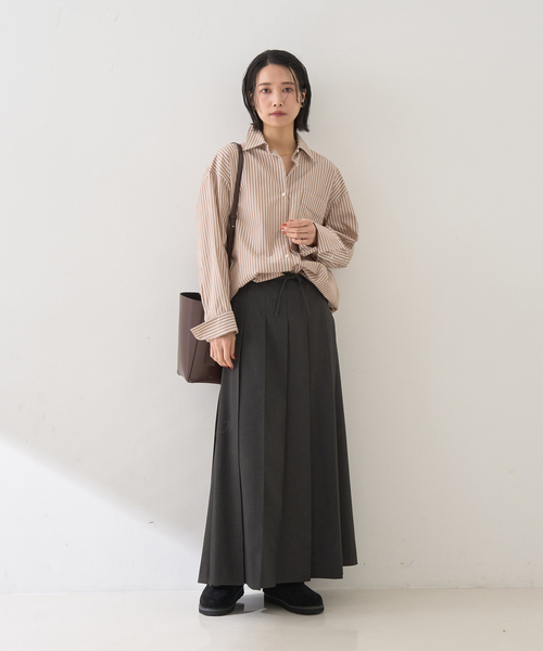 Rouge vif（ルージュヴィフ）の「ストライプメンズライクシャツ（シャツ/ブラウス・レディース・パープル/キャメル・フリー）」の14枚目の写真