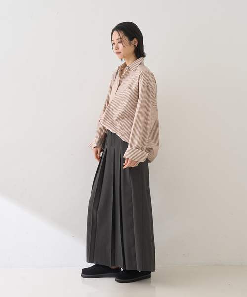 Rouge vif（ルージュヴィフ）の「ストライプメンズライクシャツ（シャツ/ブラウス・レディース・パープル/キャメル・フリー）」の15枚目の写真