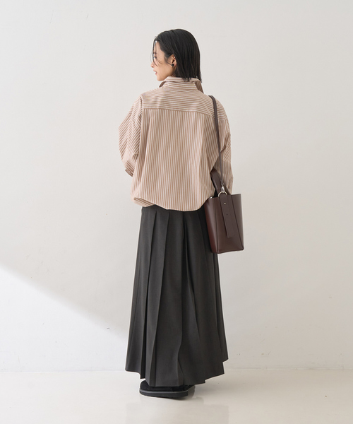 Rouge vif（ルージュヴィフ）の「ストライプメンズライクシャツ（シャツ/ブラウス・レディース・パープル/キャメル・フリー）」の17枚目の写真