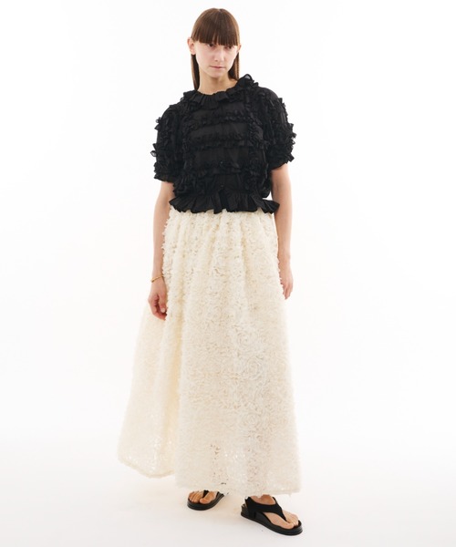 PERNA（ペルナ）の「ホイップフリルブラウス（シャツ/ブラウス・レディース・ブラック/ホワイト・FREE）」の22枚目の写真