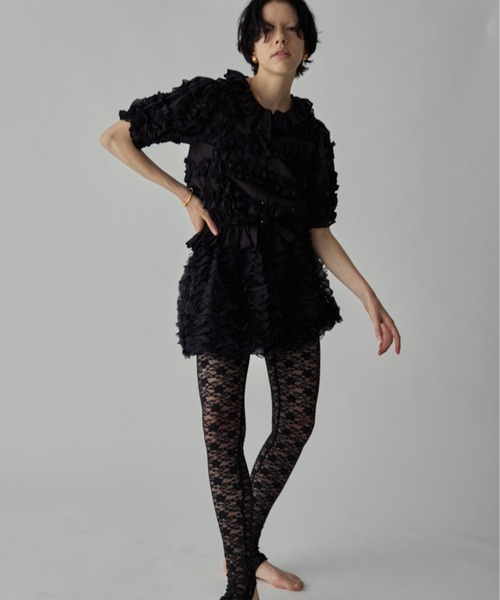 PERNA（ペルナ）の「ホイップフリルブラウス（シャツ/ブラウス・レディース・ブラック/ホワイト・FREE）」の16枚目の写真