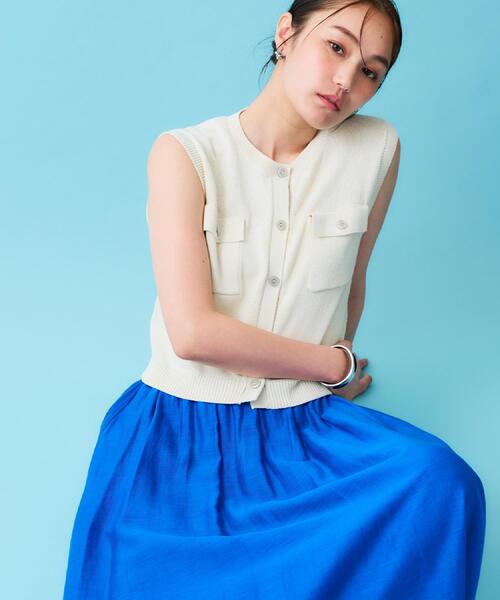 OPAQUE.CLIP（オペークドットクリップ）の「ダブルポケットニット【洗濯機洗い可】（ニット/セーター・レディース・グリーン/ブラウン系その他/アイボリー・38/40）」の16枚目の写真