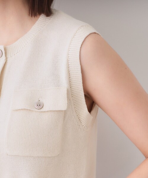 OPAQUE.CLIP（オペークドットクリップ）の「ダブルポケットニット【洗濯機洗い可】（ニット/セーター・レディース・グリーン/ブラウン系その他/アイボリー・38/40）」の11枚目の写真