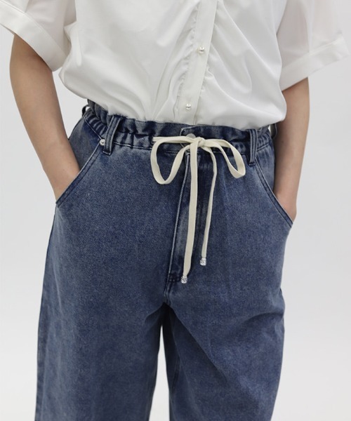 axes femme（アクシーズファム）の「イージーデニムパンツ（デニムパンツ・レディース・ケミカルウォッシュ/インディゴブルー/グレー・FREE）」の7枚目の写真