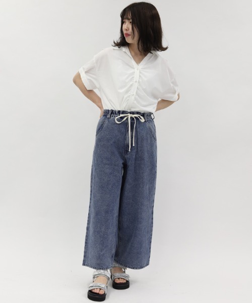 axes femme（アクシーズファム）の「イージーデニムパンツ（デニムパンツ・レディース・ケミカルウォッシュ/インディゴブルー/グレー・FREE）」の9枚目の写真