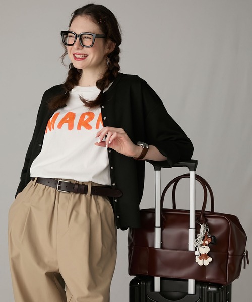 BONLECILL Marche（ボンルシールマルシェ）の「【BONLECILL Marche】《大容量》キャリーオンボストンバッグ（ボストンバッグ・レディース・ブラック/ブラウン・FREE）」の2枚目の写真