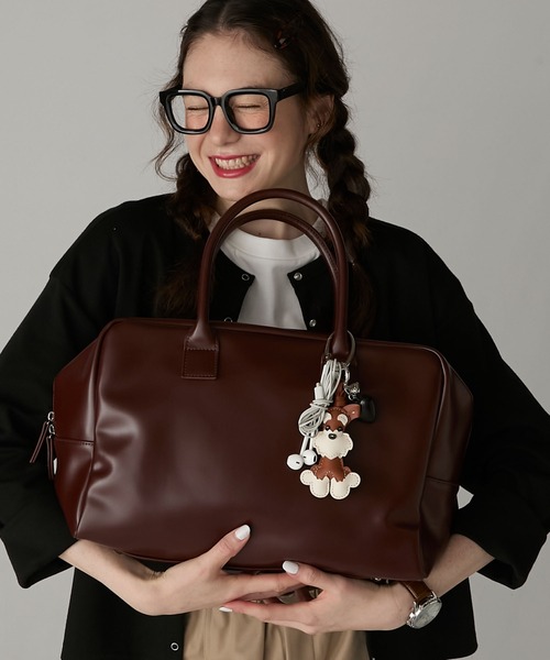 BONLECILL Marche（ボンルシールマルシェ）の「【BONLECILL Marche】《大容量》キャリーオンボストンバッグ（ボストンバッグ・レディース・ブラック/ブラウン・FREE）」の10枚目の写真