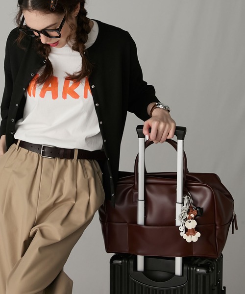 BONLECILL Marche（ボンルシールマルシェ）の「【BONLECILL Marche】《大容量》キャリーオンボストンバッグ（ボストンバッグ・レディース・ブラック/ブラウン・FREE）」の11枚目の写真