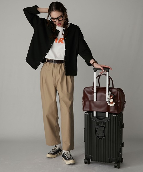 BONLECILL Marche（ボンルシールマルシェ）の「【BONLECILL Marche】《大容量》キャリーオンボストンバッグ（ボストンバッグ・レディース・ブラック/ブラウン・FREE）」の14枚目の写真