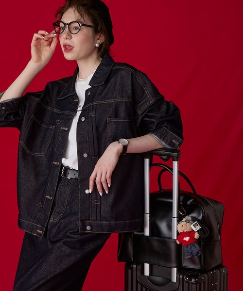 BONLECILL Marche（ボンルシールマルシェ）の「【BONLECILL Marche】《大容量》キャリーオンボストンバッグ（ボストンバッグ・レディース・ブラック/ブラウン・FREE）」の3枚目の写真