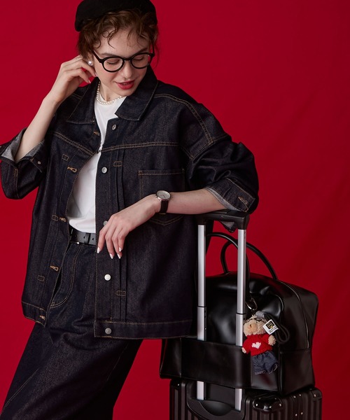 BONLECILL Marche（ボンルシールマルシェ）の「【BONLECILL Marche】《大容量》キャリーオンボストンバッグ（ボストンバッグ・レディース・ブラック/ブラウン・FREE）」の5枚目の写真