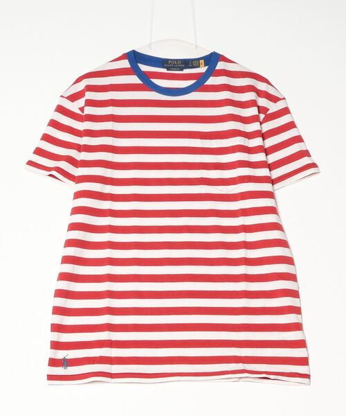 【RRL】ストライプドロゴジャージーTシャツ ストライプド ロゴ コットン ジャージー Tシャツ | ラルフ