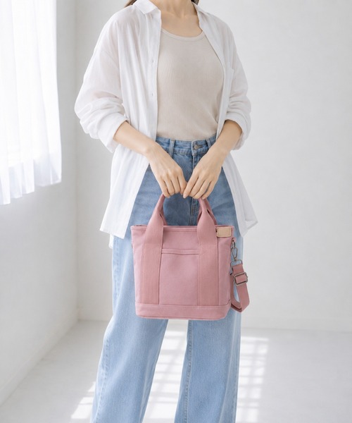 BACKYARD FAMILY（バックヤードファミリー）の「CIARA 2WAY ミニショルダーバッグ（トートバッグ・レディース・ベージュ/ネイビー/グリーン/ピンク/ブラック・FREE）」の5枚目の写真