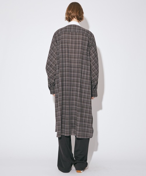 beautiful people(ビューティフルピープル)の「double-front sheerwool check shirtdress(シャツワンピース・レディース・ブラウン・36/34)」の5枚目の写真