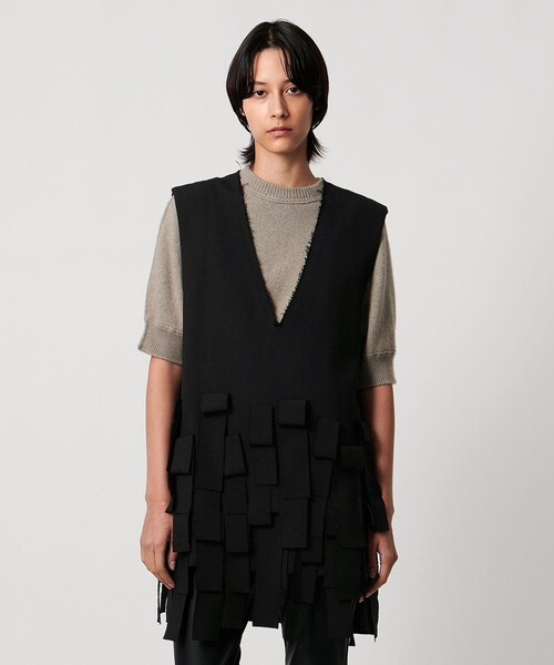 AEWEN MATOPH（イウエン マトフ）の「＜AEWEN MATOPH＞フリンジミニワンピース（ワンピース・レディース・ベージュ/ブラック・FREE）」の6枚目の写真