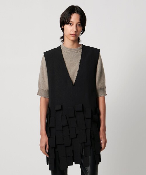 AEWEN MATOPH（イウエン マトフ）の「＜AEWEN MATOPH＞フリンジミニワンピース（ワンピース・レディース・ベージュ/ブラック・FREE）」の7枚目の写真