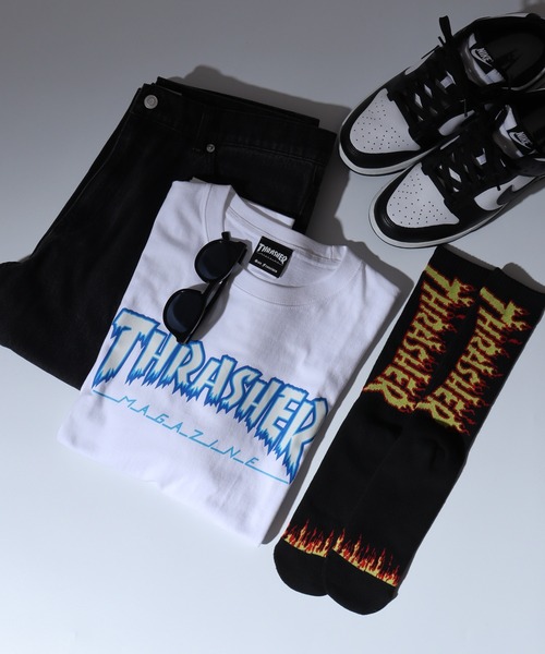 THRASHER(スラッシャー)の「THRASHER スラッシャー プリント半袖TEEシャツ(Tシャツ/カットソー・メンズ・ブラック系その他/ホワイト系その他2/ブラック×ブルー/ブラック/ブラック系その他2/ホワイト×ブルー/ホワイト×グリーン/ホワイト/ホワイト系その他/ブラック×グリーン/ミント・M/XL/S/L)」の5枚目の写真