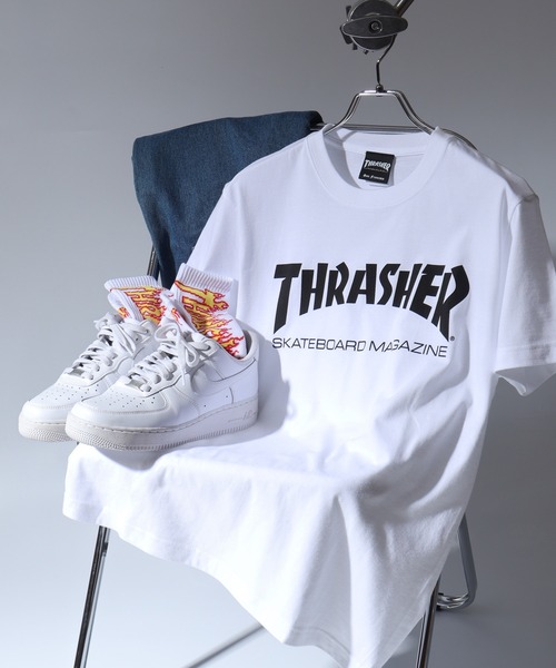 THRASHER(スラッシャー)の「THRASHER スラッシャー プリント半袖TEEシャツ(Tシャツ/カットソー・メンズ・ブラック系その他/ホワイト系その他2/ブラック×ブルー/ブラック/ブラック系その他2/ホワイト×ブルー/ホワイト×グリーン/ホワイト/ホワイト系その他/ブラック×グリーン/ミント・M/XL/S/L)」の2枚目の写真