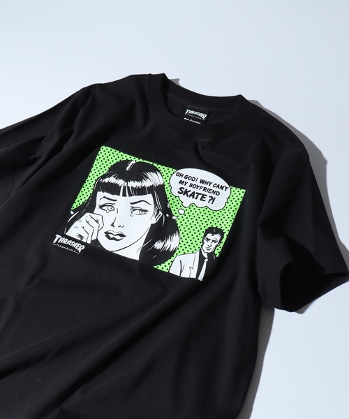 THRASHER(スラッシャー)の「THRASHER スラッシャー プリント半袖TEEシャツ(Tシャツ/カットソー・メンズ・ブラック系その他/ホワイト系その他2/ブラック×ブルー/ブラック/ブラック系その他2/ホワイト×ブルー/ホワイト×グリーン/ホワイト/ホワイト系その他/ブラック×グリーン/ミント・M/XL/S/L)」の9枚目の写真