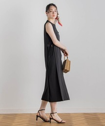 麻調リブシャツワンピース≪手洗い可能≫