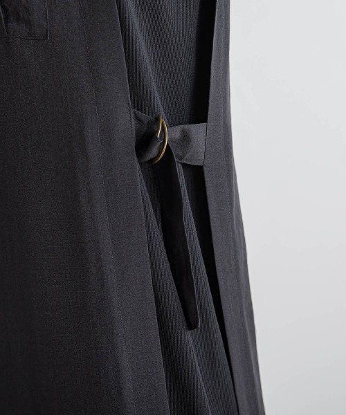 Droite lautreamont（ドロワットロートレアモン）の「麻調リブシャツワンピース≪手洗い可能≫（ワンピース・レディース・ブラック/グリーン・M）」の14枚目の写真