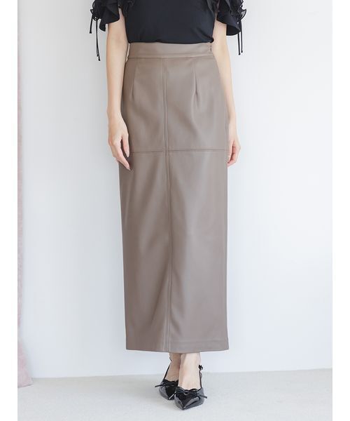 SNIDEL(スナイデル)の「ストレッチレザータイトスカート(スカート・レディース・アイボリー/モカ/ブラック・0/1)」の12枚目の写真