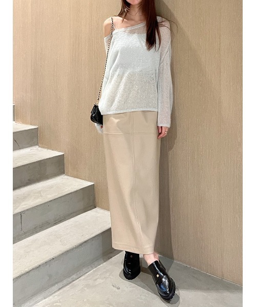 SNIDEL タイトミディスカート　グレー 1サイズ アシメジップドレープスカート（マキシ丈/ロングスカート