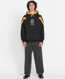 【VOLCOM/ボルコム】 Dental Pullover Hoodie /ロゴフロントプリントショルダーカラー切り替えプルオーバーパーカー・フーディー