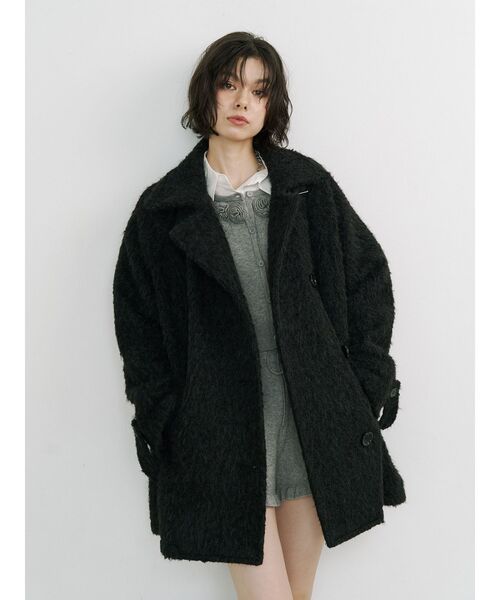 jouetie(ジュエティ)の「Aラインミドルコート(ステンカラーコート・レディース・ブラック/ブラウン/グレー/アイボリー・MEDIUM)」の5枚目の写真