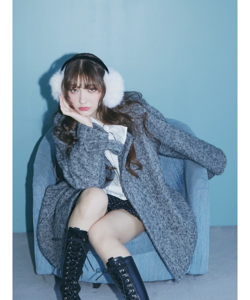 jouetie(ジュエティ)の「Aラインミドルコート(ステンカラーコート・レディース・ブラック/ブラウン/グレー/アイボリー・MEDIUM)」の9枚目の写真