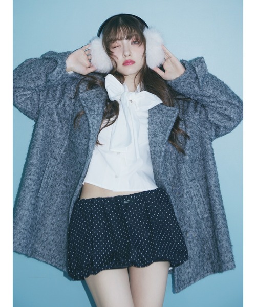 jouetie(ジュエティ)の「Aラインミドルコート(ステンカラーコート・レディース・ブラック/ブラウン/グレー/アイボリー・MEDIUM)」の12枚目の写真