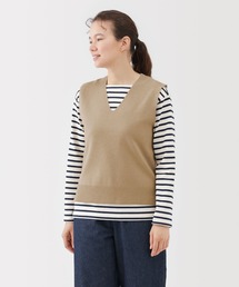 無印良品（ムジルシリョウヒン）の「婦人　洗えるミラノリブ編みベスト（ベスト）」