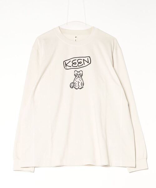 KEEN(キーン)の「Us4 HARVEST LOGO LS TEE / アスフォー ハーベスト ロゴ ロングスリーブ ティー(Tシャツ/カットソー・レディース・アイボリー・S/M/L/XL)」の3枚目の写真
