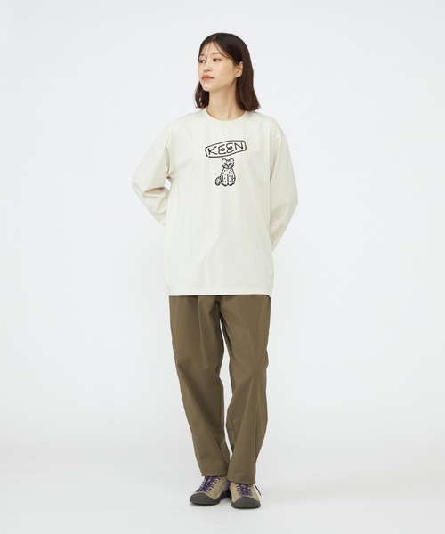 KEEN(キーン)の「Us4 HARVEST LOGO LS TEE / アスフォー ハーベスト ロゴ ロングスリーブ ティー(Tシャツ/カットソー・レディース・アイボリー・S/M/L/XL)」の4枚目の写真