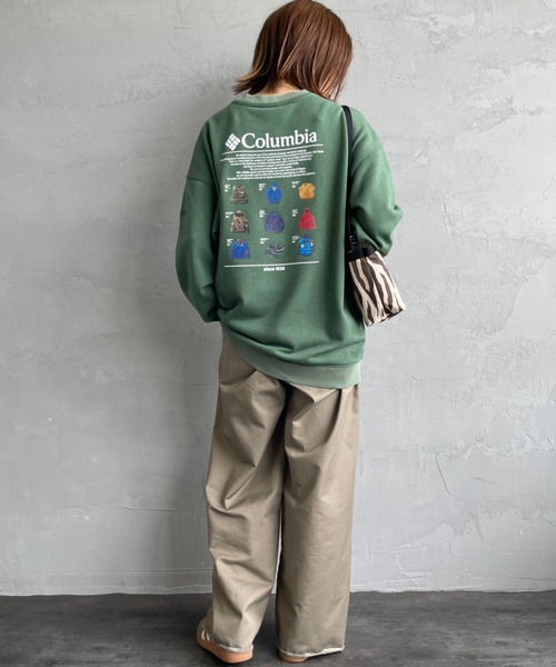 Columbia（コロンビア）の「[Columbia/コロンビア] THUNDER MOUNTAIN  グラフィックバックプリントスウェット（スウェット・レディース・ブラック/グリーン/パープル・M/L/XL）」の6枚目の写真