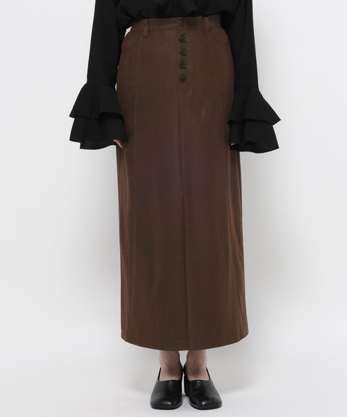 mysty woman（ミスティウーマン）の「ヌバックライクナロースカート  582502（スカート・レディース・ブラウン/ブラック・SMALL/MEDIUM）」の10枚目の写真