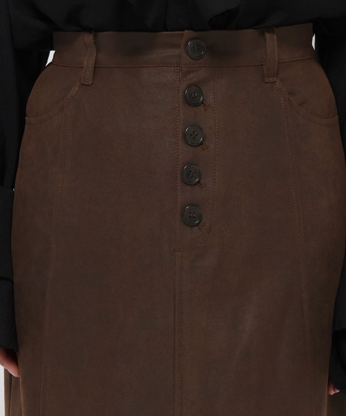 mysty woman（ミスティウーマン）の「ヌバックライクナロースカート  582502（スカート・レディース・ブラウン/ブラック・SMALL/MEDIUM）」の13枚目の写真
