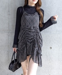 clear | チェック柄シャーリングシアーチュニック[着回し力抜群 ガーリー キャミ]≪AW新作≫(チュニック)