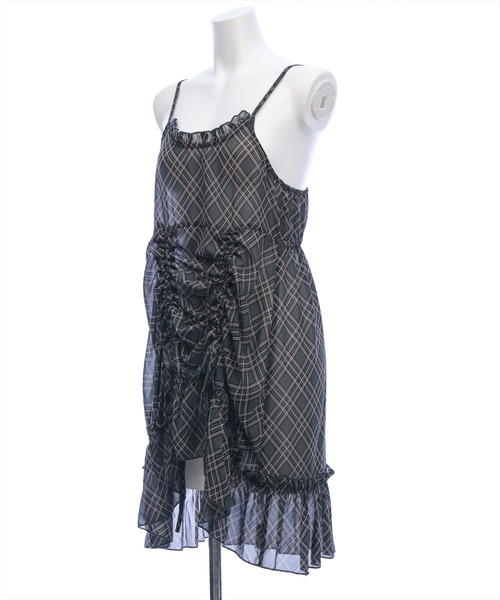 clear（クリア）の「チェック柄シャーリングシアーチュニック[着回し力抜群 ガーリー キャミ]（チュニック・レディース・チャコールグレー/ベージュ/ブラウン・F）」の12枚目の写真