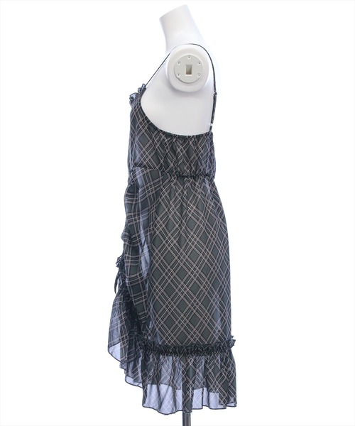clear（クリア）の「チェック柄シャーリングシアーチュニック[着回し力抜群 ガーリー キャミ]（チュニック・レディース・チャコールグレー/ベージュ/ブラウン・F）」の13枚目の写真