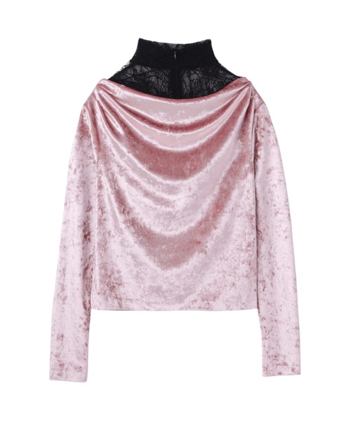 JOHN LAWRENCE SULLIVAN（ジョンローレンスサリバン）の「CRUSHED VELOUR GATHERED TOP（Tシャツ/カットソー・レディース・ブラック・ONE SIZE）」の3枚目の写真