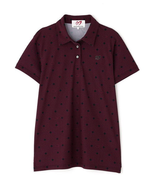 MASTER BUNNY EDITION(マスターバニーエディション)の「【MASTER BUNNY EDITION】メッシュトリコットプリント半袖ポロシャツ(ポロシャツ・レディース・ホワイト/カーキ・LARGE/MEDIUM)」の6枚目の写真