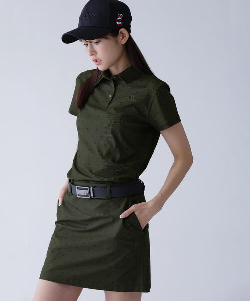 MASTER BUNNY EDITION(マスターバニーエディション)の「【MASTER BUNNY EDITION】メッシュトリコットプリント半袖ポロシャツ(ポロシャツ・レディース・ホワイト/カーキ・LARGE/MEDIUM)」の8枚目の写真