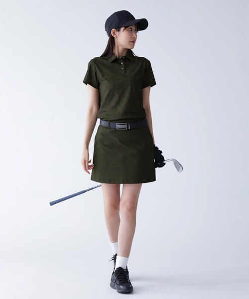 MASTER BUNNY EDITION(マスターバニーエディション)の「【MASTER BUNNY EDITION】メッシュトリコットプリント半袖ポロシャツ(ポロシャツ・レディース・ホワイト/カーキ・LARGE/MEDIUM)」の9枚目の写真