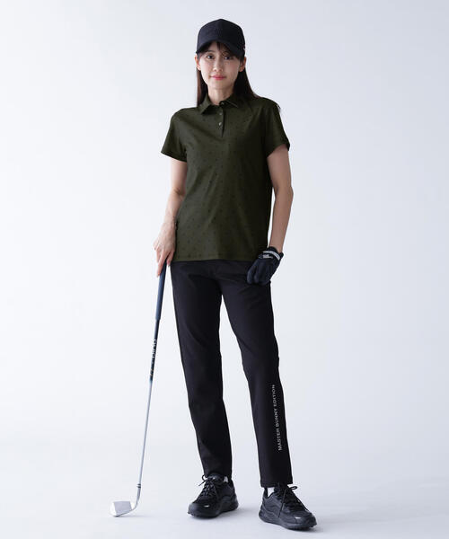 MASTER BUNNY EDITION(マスターバニーエディション)の「【MASTER BUNNY EDITION】メッシュトリコットプリント半袖ポロシャツ(ポロシャツ・レディース・ホワイト/カーキ・LARGE/MEDIUM)」の10枚目の写真
