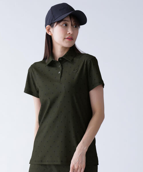 MASTER BUNNY EDITION(マスターバニーエディション)の「【MASTER BUNNY EDITION】メッシュトリコットプリント半袖ポロシャツ(ポロシャツ・レディース・ホワイト/カーキ・LARGE/MEDIUM)」の12枚目の写真