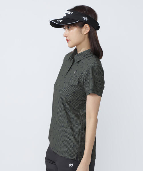 MASTER BUNNY EDITION(マスターバニーエディション)の「【MASTER BUNNY EDITION】メッシュトリコットプリント半袖ポロシャツ(ポロシャツ・レディース・ホワイト/カーキ・LARGE/MEDIUM)」の14枚目の写真