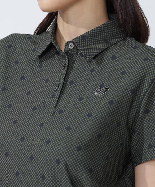 MASTER BUNNY EDITION(マスターバニーエディション)の「【MASTER BUNNY EDITION】メッシュトリコットプリント半袖ポロシャツ(ポロシャツ・レディース・ホワイト/カーキ・LARGE/MEDIUM)」の16枚目の写真