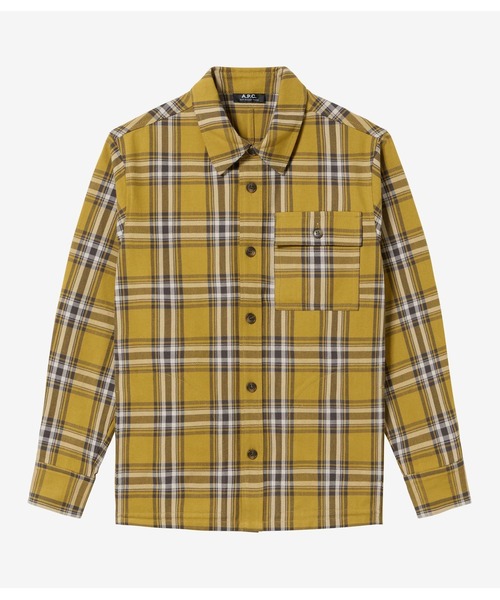 A.P.C.（アーペーセー）の「SURCHEMISE SAIELD  /25A（シャツ/ブラウス・メンズ・ネイビー/マスタード・S/M/L/XS）」の2枚目の写真