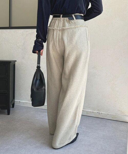 Thevon（ゼボン）の「ツイード切替フリンジタックパンツ（その他パンツ・レディース・ブラウン/アイボリー/ブラック・FREE）」の7枚目の写真